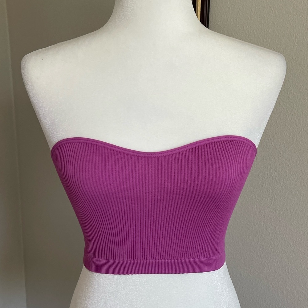 Cotton On Women's Strapless Ribbed Tube Top - Pink Size XS
